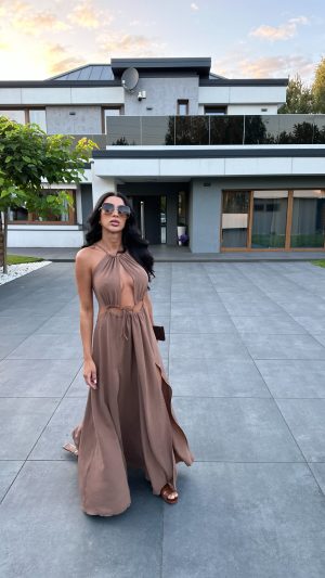 Czekoldowa boho maxi dress